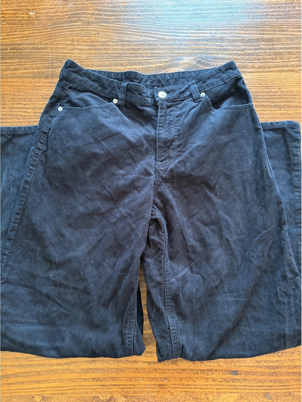 Divided Black Corduroy Pants Size US 6